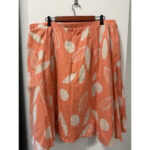 Lane Bryant Skirt Lined Coral-peach Cotton Elastic Waist With Pockets 18/20